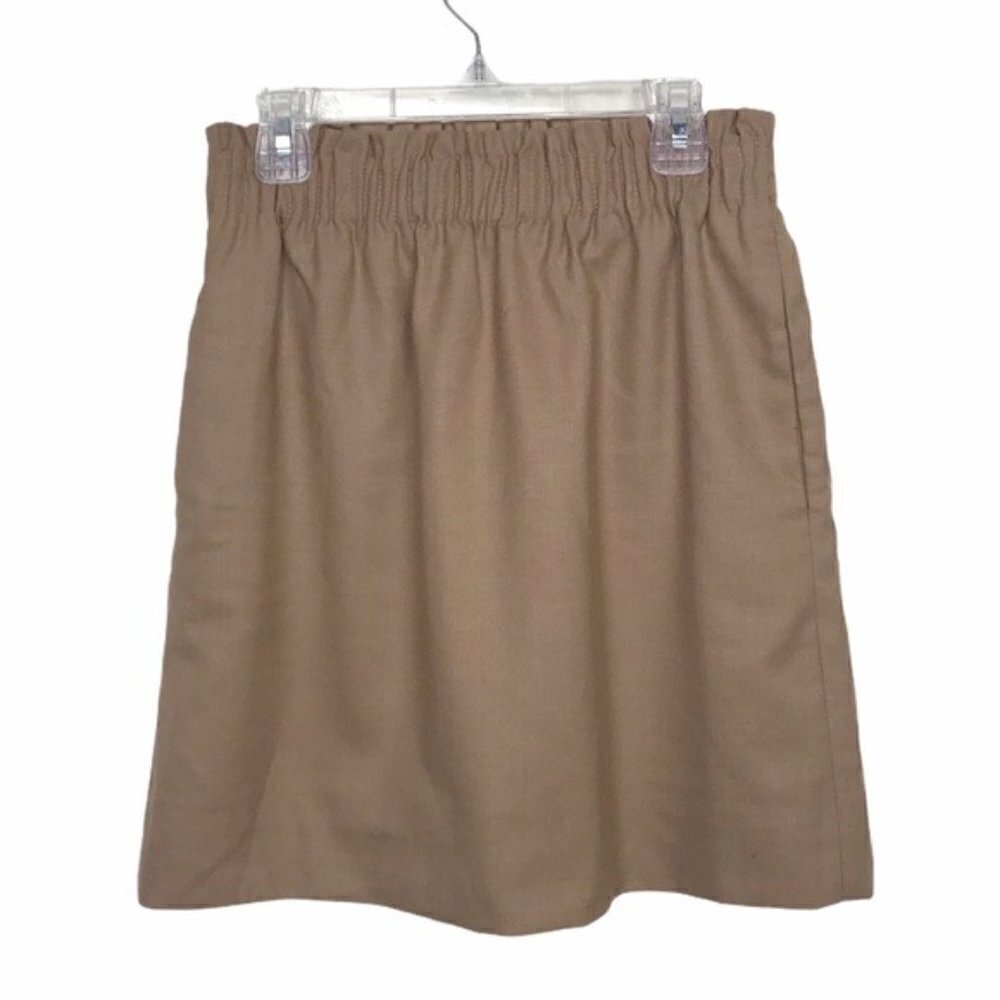J Crew Factory Tan Wool Blend A line Mini Skirt